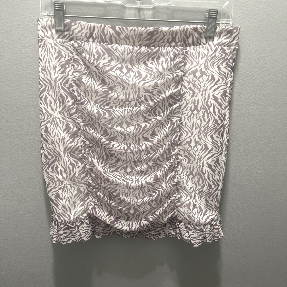 Free‎ People NEW Romi Mesh Mini Skirt Purple/White Zebra Size Medium